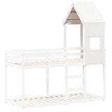 Kids' Bed Roof White 55x99x139.5 cm Solid Wood Pine 846892