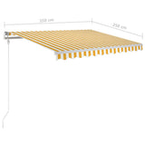 Manual Retractable Awning 350x250 cm Yellow and White 3068878
