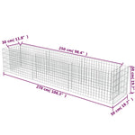 ZNTS Gabion Raised Bed Galvanised Steel 270x50x50 cm 143563