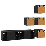 TV Cabinet Set 6 pcs 60 x 30 x 30 cm Black Oak Engineered Wood 3438612