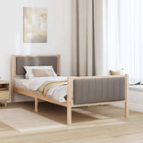 Bed frame Brown and taupe 90 x 190 cm Solid pine wood 878507