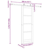 Sliding Door ORKDAL Natural and Black 73.5 x 198.5 cm 3332015