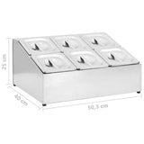 Gastronorm Container Holder with 6 GN 1/6 Pan Stainless Steel 51224