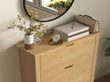 Slim Shoe Cabinet, Narrow Shoe Cupboard with 3 Drawers, Adjustable Shelves for 18 Pairs of Shoes, T3398P344843