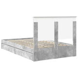 Storage Bed Concrete Grey 135 x 190 cm Engineered Wood 3409562