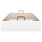 Ottoman Bed Frame without Mattress White Single Faux Leather 3310828