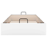 Ottoman Bed Frame without Mattress White Single Faux Leather 3310828