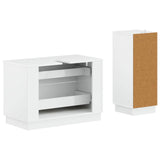 2 Piece Bathroom Cabinet Set HOORN High Gloss White 3417715