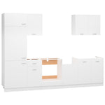 ZNTS 7 Piece Kitchen Cabinet Set White Engineered Wood 3067631