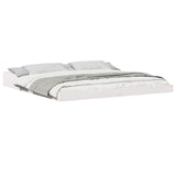 Bed Frame White 180 x 220 cm Solid Pine Wood 873380