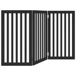 Dog Gate Foldable 3 Panels Black 150 cm Poplar Wood 352254