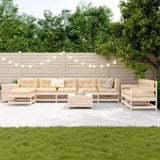 ZNTS 10 Piece Garden Sofa Set Solid Wood Pine 3250636