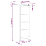 Sliding Door ORKDAL 83 x 211 cm Engineered Wood White and Black 3450078