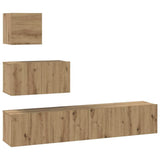 TV Cabinet Set Wall-mounted 4 pcs Artisan Oak Engineered Wood 3393437