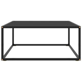 Coffee Table Black Tempered glass, powder-coated steel 322876