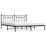 Bed Frame Black Powder-Coated Steel 200x200 cm Bed Frame 353544