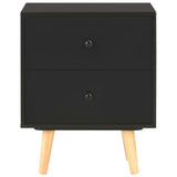 ZNTS Bedside Cabinets 2 pcs Black 40x30x50 cm Solid Pinewood 285225