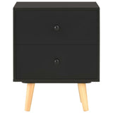 Bedside Cabinets 2 pcs Black 40x30x50 cm Solid Pinewood 285225