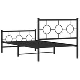 Metal Bed Frame without Mattress with Footboard Black 100x200cm 376239