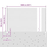ZNTS Fence Posts 22 pcs U-Channel Grey 140 cm Steel, Hexagon Fence Grey 1,4x100 m Steel 3336937