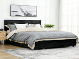 King Size Ottoman Bed Frame, with Front Drawer - Black T3398P425428