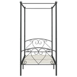 Bed Frame Grey Metal Double Durable Bed Frame Rectangular 284442