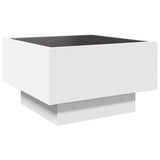 Coffee Table with LED White 50x50x30 cm Engineered Wood 847504