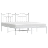 Metal Bed Frame without Mattress with Headboard White 160x200cm 353491