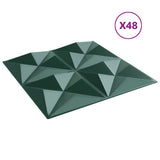 Wall Panels 48 pcs Green 50x50 cm XPS 12 m Origami 4100067