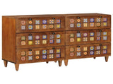 Sideboard 2 pcs Walnut 60 x 33 x 75 cm Solid Mango Wood 3310088