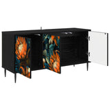 TV Cabinet LOCHEM 102 x 33 x 51 cm Black Oak Engineered Wood 8007090