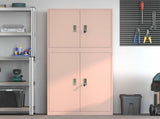 Storage Cabinet 2 pcs Pink 80 x 40 x 175 cm Steel Lockable 3438736