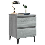 Bed Cabinets with Metal Legs 2 pcs Grey Sonoma 40x35x50 cm 813131