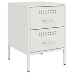 ZNTS Bedside Cabinets 2 pcs White 36x39x50.5 cm Steel 842933