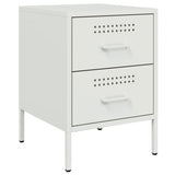 ZNTS Bedside Cabinet White 36x39x50.5 cm Steel 842932