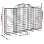 Arched Gabion Baskets 10 pcs 200x30x120/140 cm Galvanised Iron 3146139