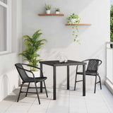 Garden Dining Set 3 pcs Black Powder-Coated Steel 3379380