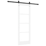 Sliding Door White 73.5 x 211 cm Solid Pine Wood and Glass 3332326