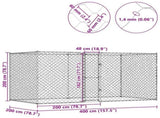 Dog Cage Silver 400 x 200 x 200 cm Galvanised Steel 3368309
