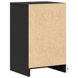 ZNTS Bedside Cabinet with LED Lights Black Engineered Wood 852000