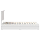 Storage Bed with Headboard White 100 x 200 cm Engineered Wood 3411236