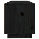 TV Cabinet Black 100x34x40 cm Solid Wood Pine 818229