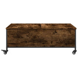 ZNTS Coffee Table with Wheels Smoked Oak 91x55x34 cm Engineered Wood 842298