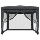 Party Tent with 4 Mesh Sidewalls Anthracite 3x4 m HDPE 319234