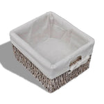 ZNTS Wooden Cabinet 3 Left Weaving Baskets Brown 240795