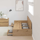Bed Frame with Drawer Artisan Oak 100 x 200 cm Engineered Wood 3335228