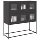 ZNTS Sideboard Black 100.5x39x107 cm Cold-rolled Steel 853422