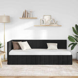 Corner Bed Frame with Headboard Black 80 cm x 200 cm Velvet 42016373