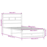 Metal Bed Frame without Mattress Sonoma Oak 100x190 cm 4017266