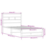 Metal Bed Frame without Mattress Sonoma Oak 100x190 cm 4017266